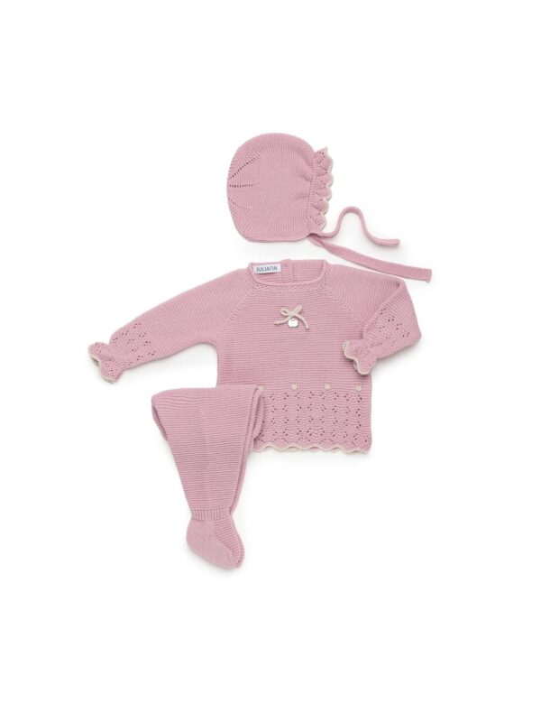 Coordinato neonata maglia traforata