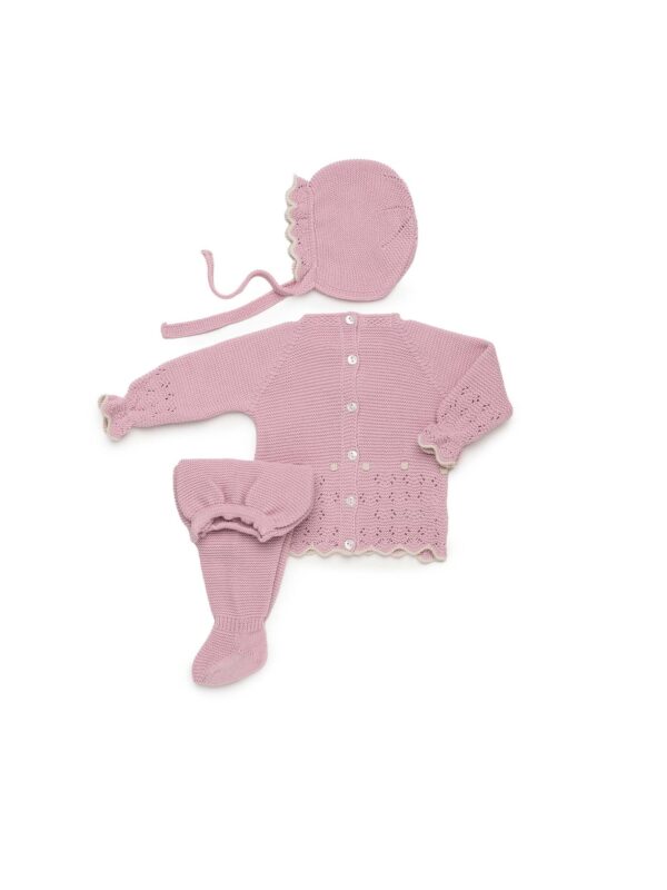 Coordinato neonata maglia traforata