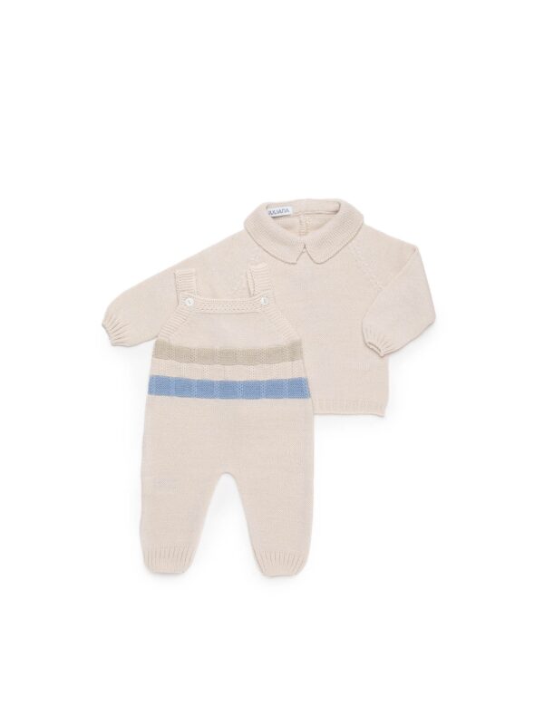 completo salopette maglia quadri