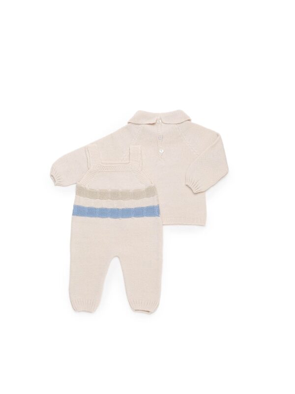 completo salopette maglia quadri