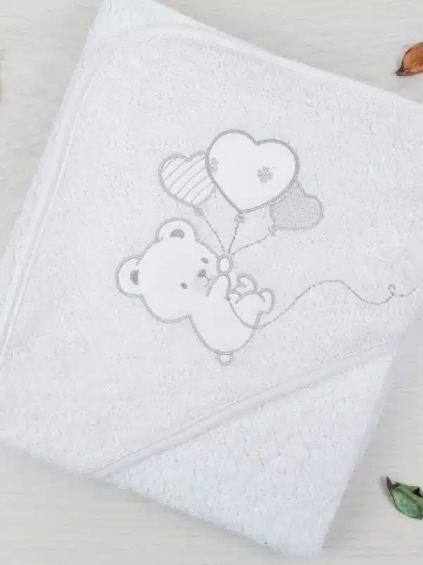 accappatoio quadrato neonato cuori
