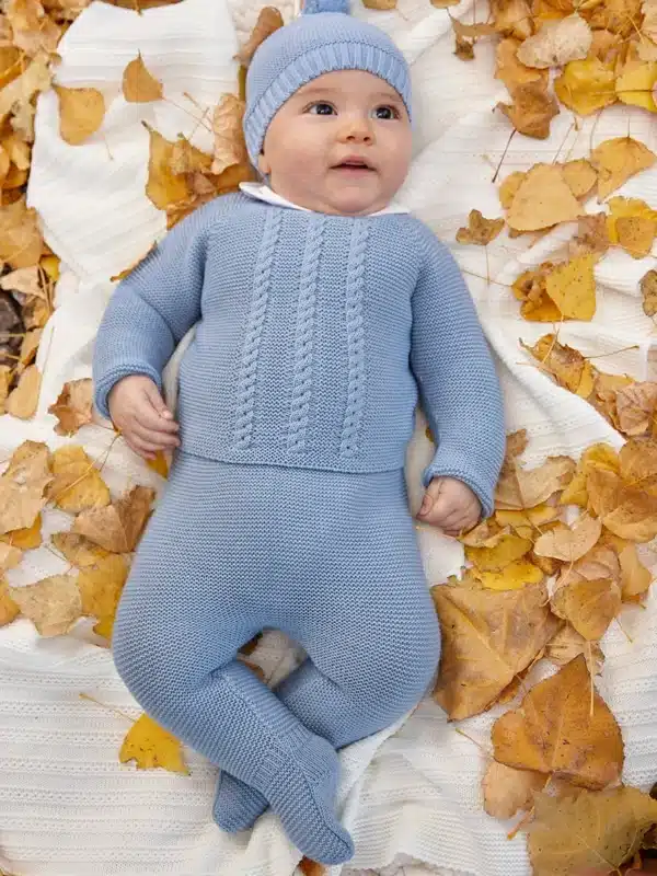 Completo 3 pezzi maglia trecce