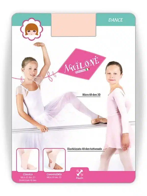 collant danza bambina microfibra