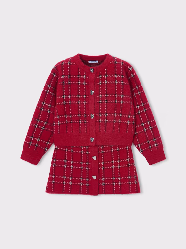 Completo gonna e cardigan maglia