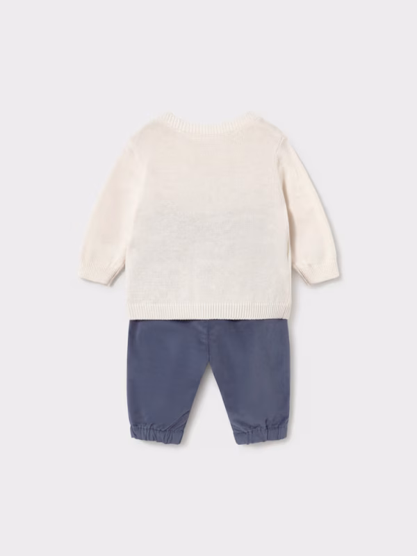 Completo pantalone e maglione neonato