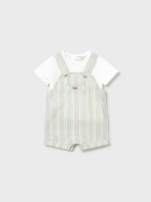 completo salopette neonato righe
