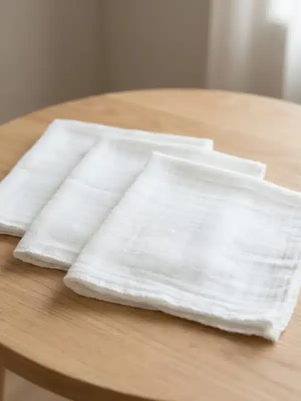 teli mussola neonato bianco