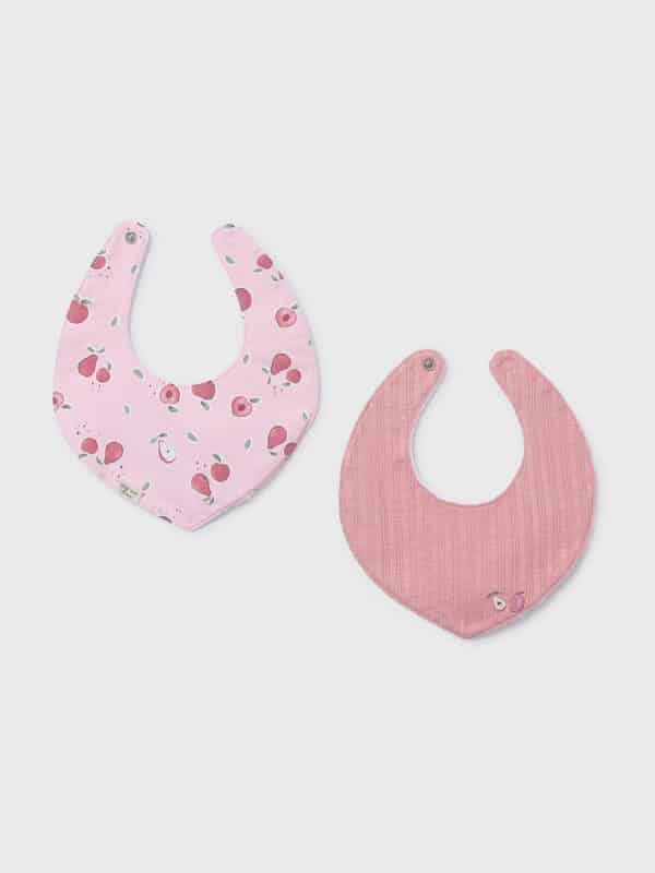 set 2 bavaglini neonati rose