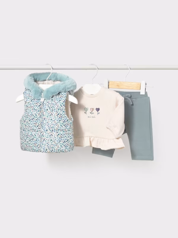 Tuta 3 pezzi gilet neonata